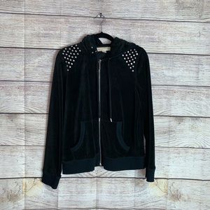 Micheal Micheal Kors Black Zip Up Sweater